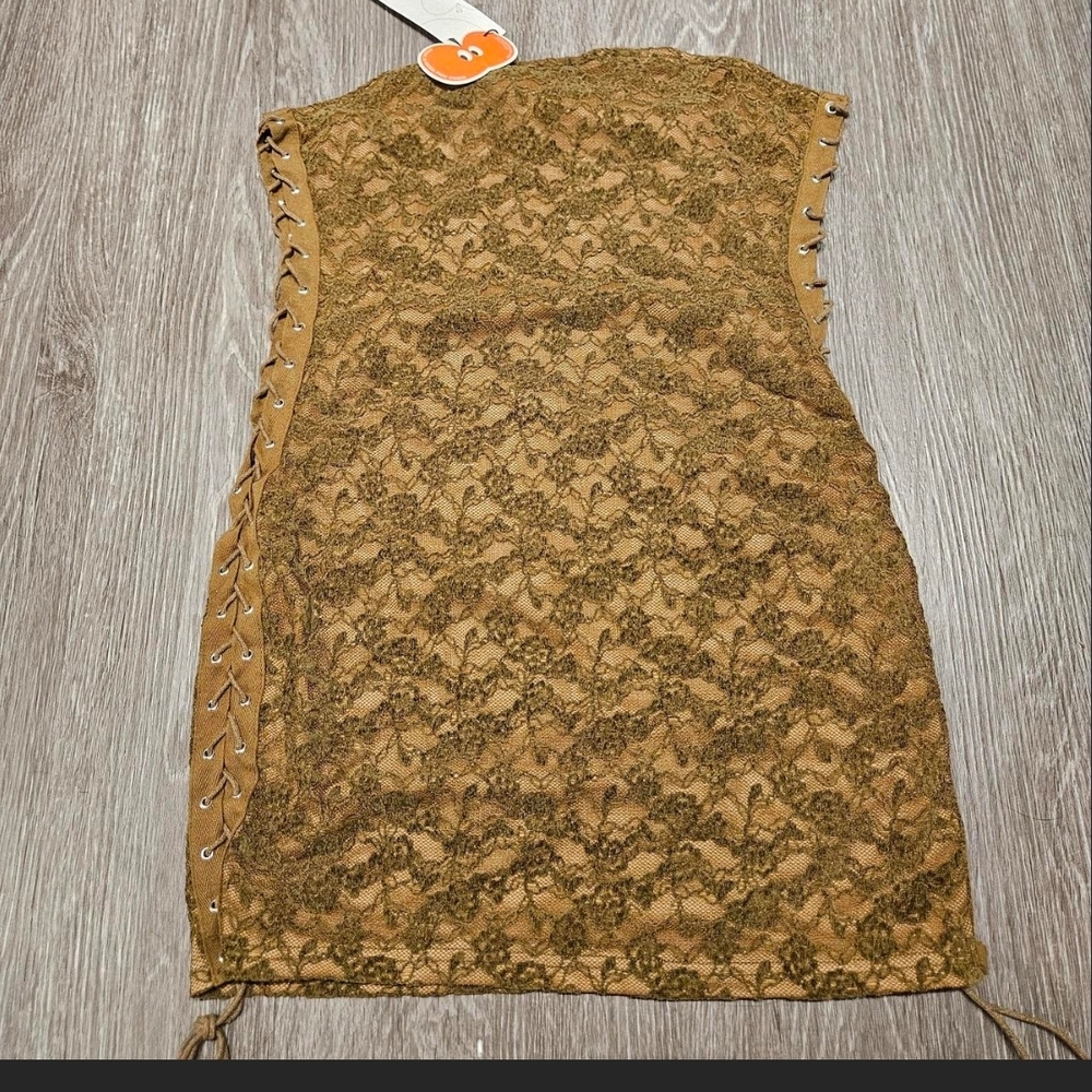 Cider Tan Lace-Up Dress